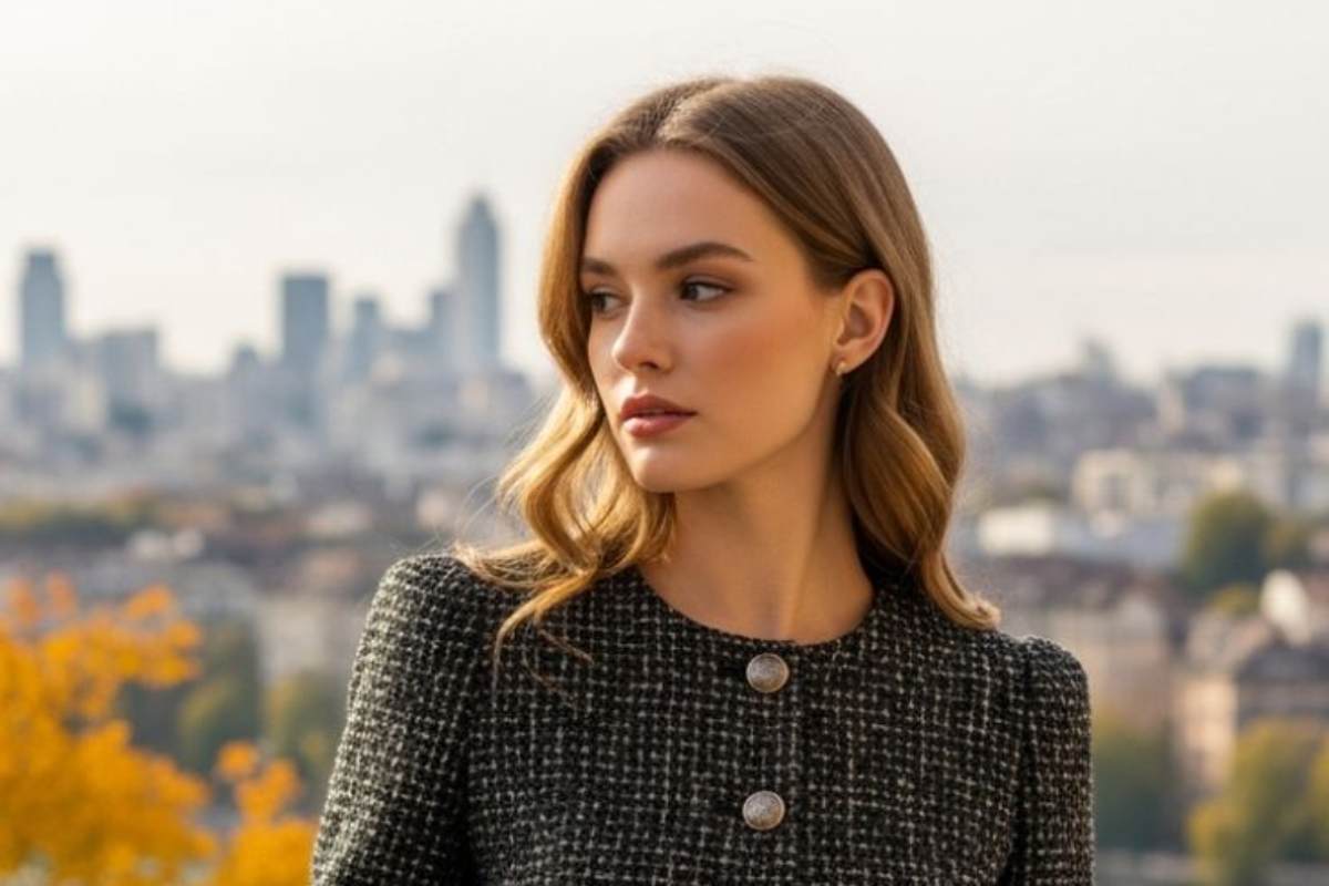 Reality Television DTI contestant showcasing a stunning fashion look on stage during a dramatic dress to impress moment.